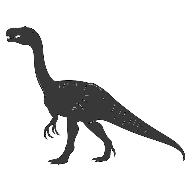 Vector silueta dinosaurio prehistórico animal sólo color negro