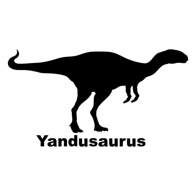 Silueta de dinosaurio Yandusaurus Monograma de dinosaurio Tipos de dinosaurios Nombres de dinosaurio Razas vectoras