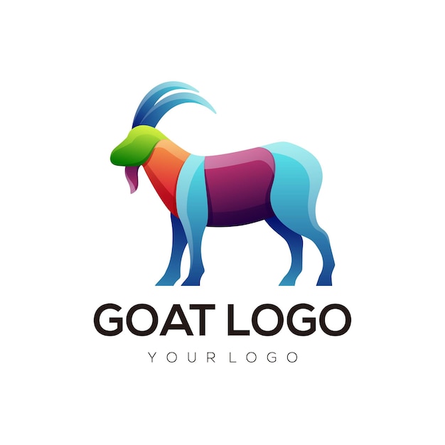 Silueta de diseño de logotipo abstracto de cabra