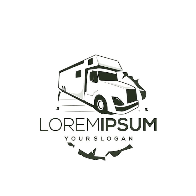 silueta de diseño de logotipo de casa de coche de montaña