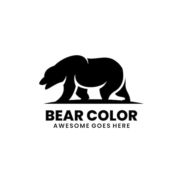 silueta de diseño de logotipo de color de oso