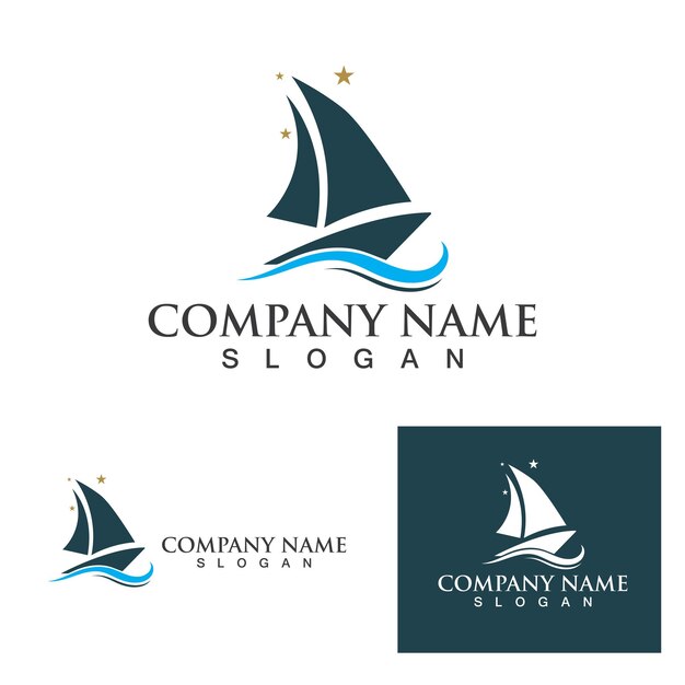 Silueta del diseño del logotipo de Dhow Velero tradicional de Asia África