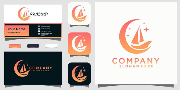 Silueta del diseño del logotipo de Dhow