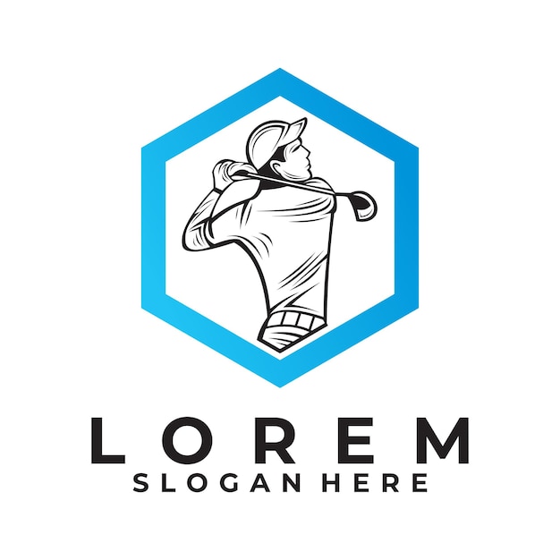 Silueta de diseño de vector de logotipo de golf