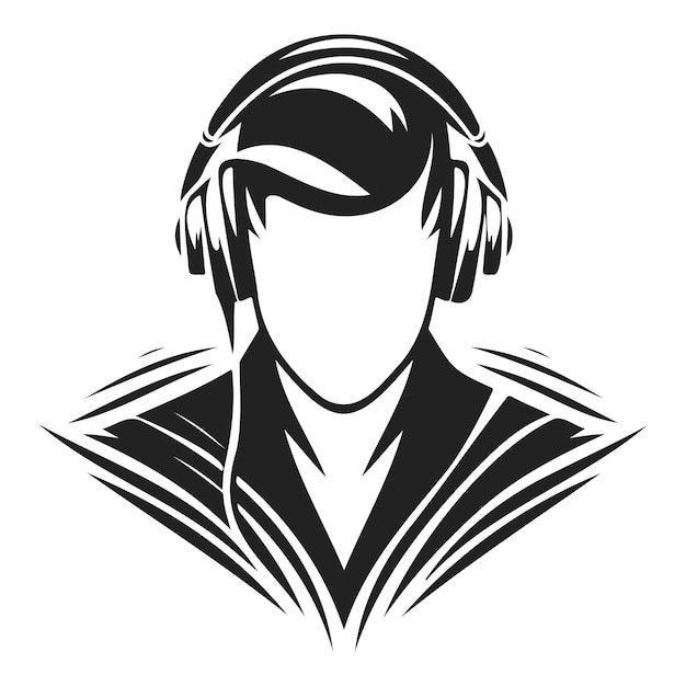 Silueta de un DJ con auriculares