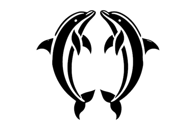 La silueta de dos delfines