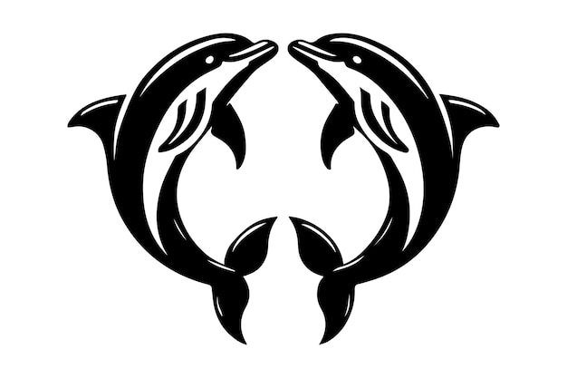 La silueta de dos delfines