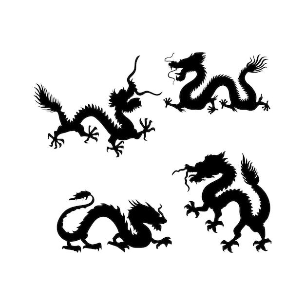 silueta de un dragón sin alas