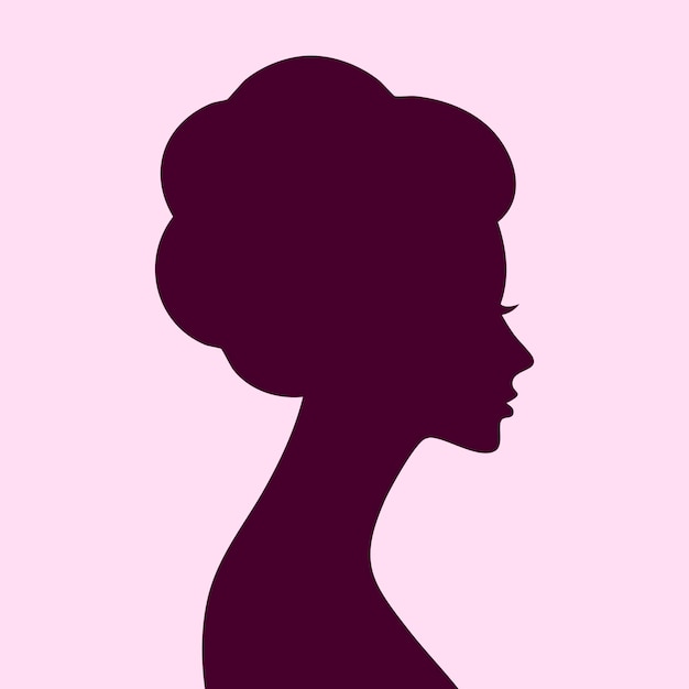 Silueta elegante de la cabeza de una mujer