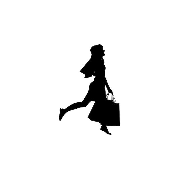 Una silueta elegante de una chica de compras vestida con las últimas tendencias irradia confianza