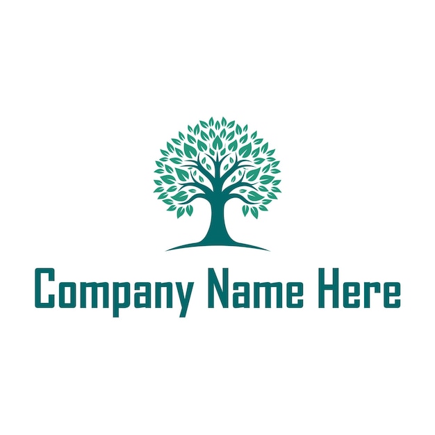 Silueta elegante de un logotipo de árbol natural