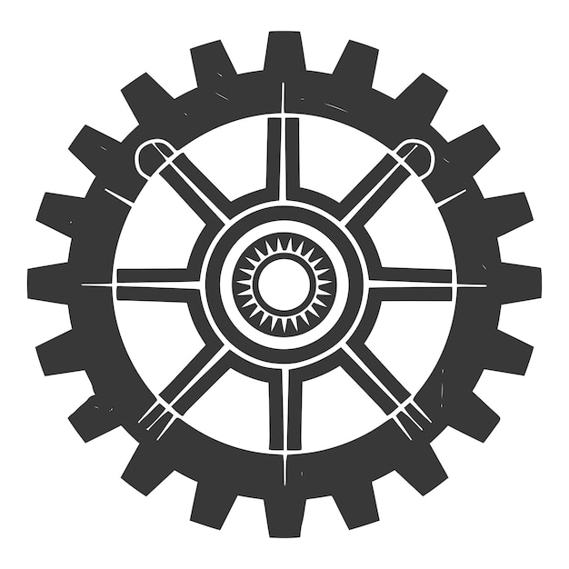 Silueta del engranaje de la máquina Cogwheel sólo color negro