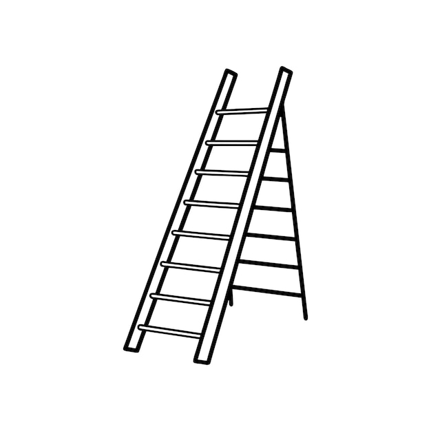 silueta de escalera de fuego ilustración vectorial diseño de arte de línea