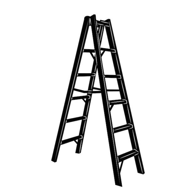 silueta de la escalera en el vector de fondo blanco