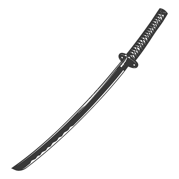 Vector la silueta de la espada katana es de color negro sólo lleno