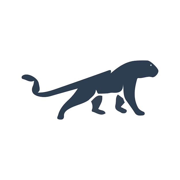 La silueta estilizada de un leopardo corriendo
