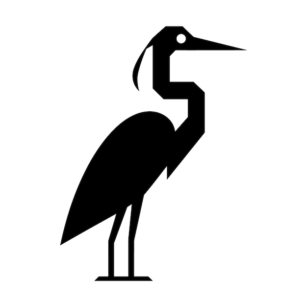 Silueta estilizada de pájaro geométrica