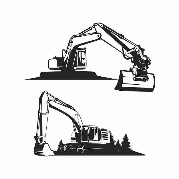 Silueta de excavadora