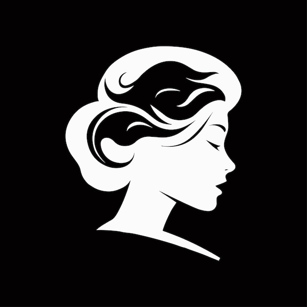 Una silueta facial femenina con un diseño elegante y minimalista de belleza, moda y cosméticos