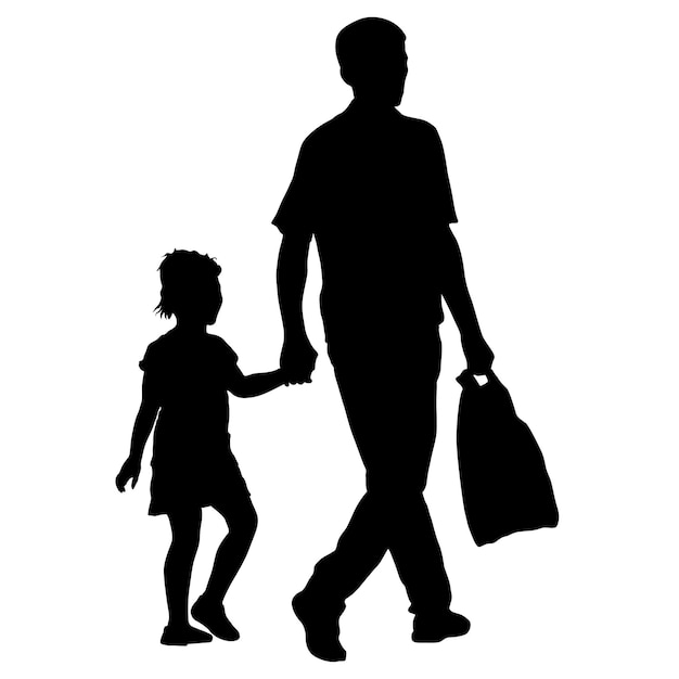 Silueta de familia feliz sobre un fondo blanco Ilustración vectorial
