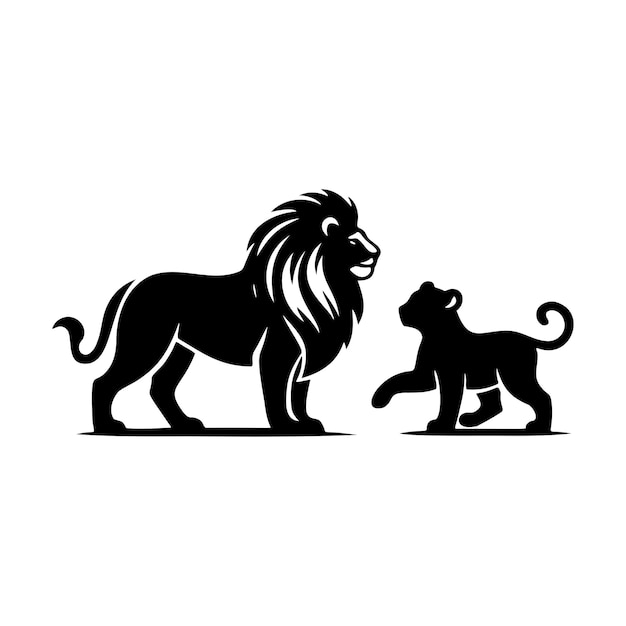 La silueta de la familia León Un poderoso gráfico vectorial