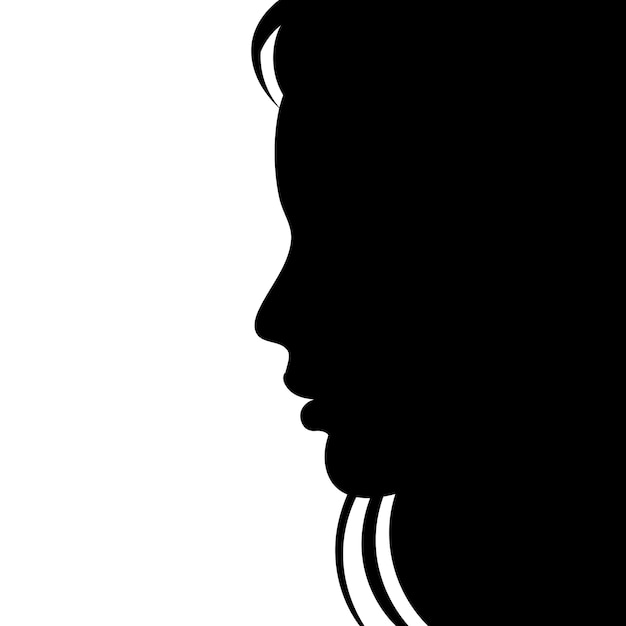 Vector silueta femenina en perfil vista lateral imprimir logotipo plantillas de carteles tatuaje idea publicidad