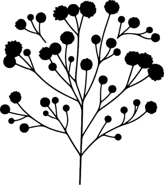 una silueta de flor en flor vector silueta de color negro aislado fondo blanco