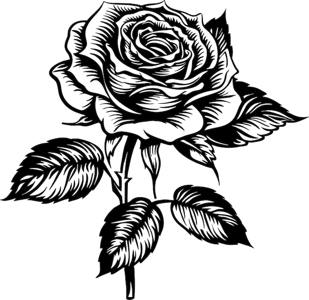 silueta de la flor de la rosa