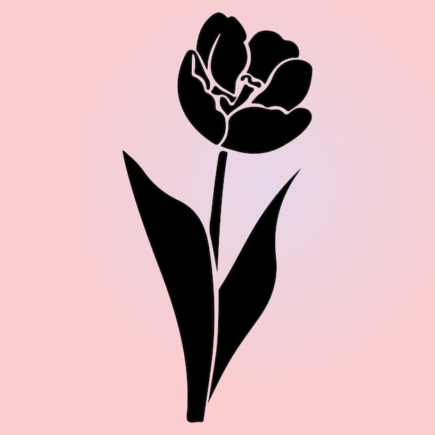 Silueta de la flor del tulipán Arte manual decoración de la flor del tulipán Decoración para envolver el papel tapiz.