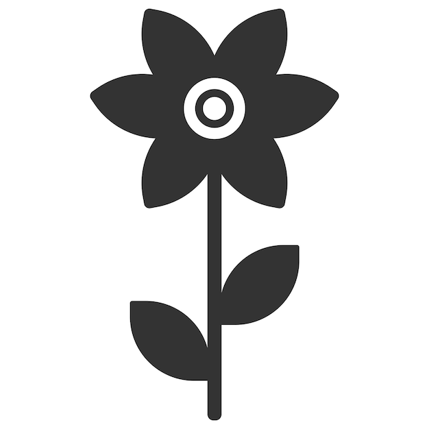 Silueta de flor Vector icono plano