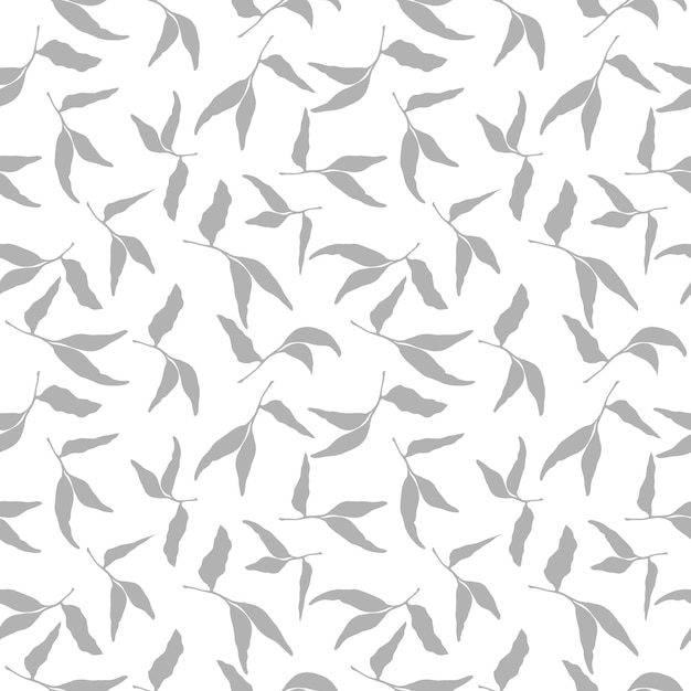 silueta floral patrón sin costuras dibujado a mano vegetación repetición patrón para hojas de té textil retro