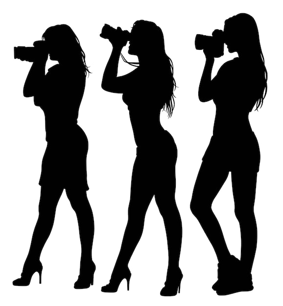 Silueta de fotógrafo profesional femenino