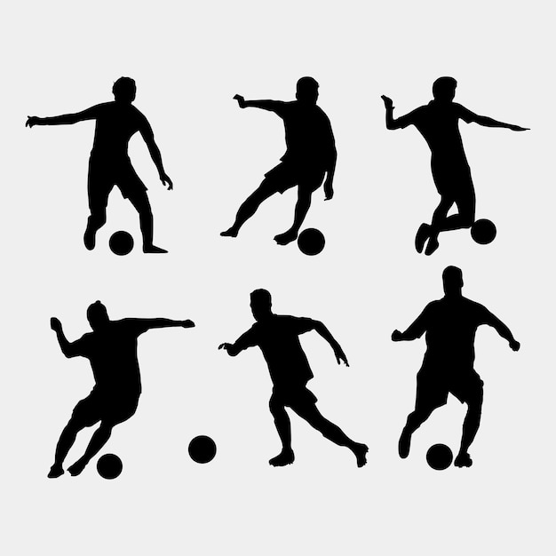 Silueta de futbol ilustraciones vectoriales, clip art vectorizado libre de derechos.