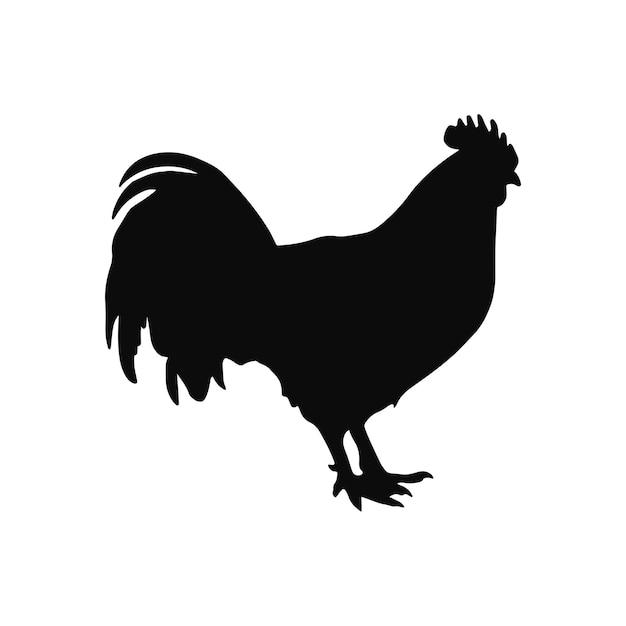 silueta de un gallo aislado en un fondo transparente