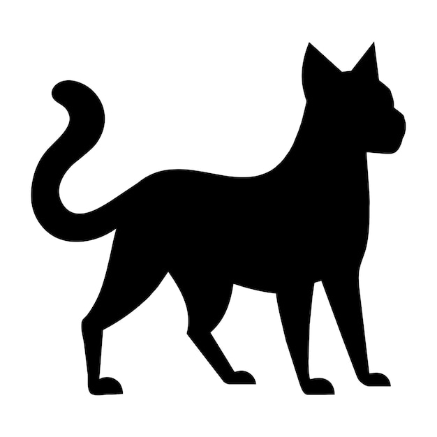 Silueta del gato negro Vector libre