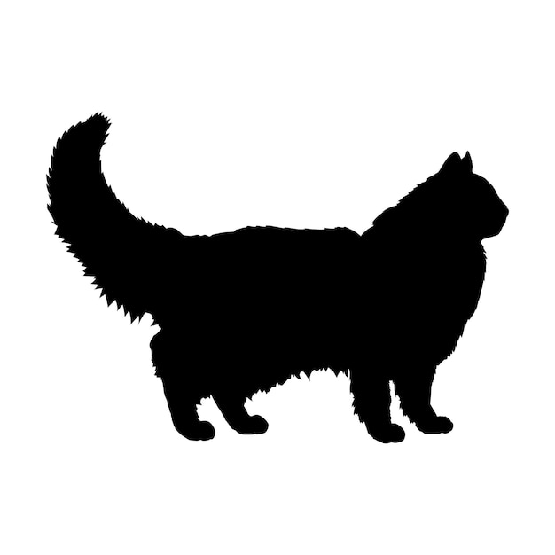 La silueta del gato Neva Masquerade genera el vector del monograma del logotipo del gato
