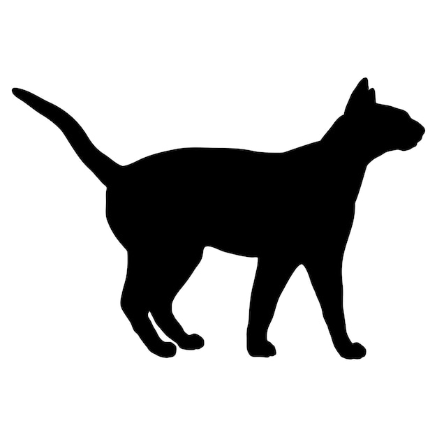 La silueta del gato siamés es el vector del monograma del logotipo del gato