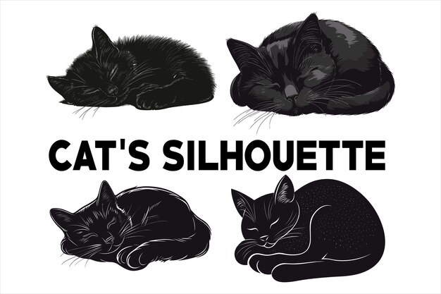 silueta de los gatos durmiendo