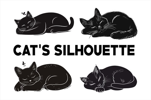 silueta de los gatos durmiendo