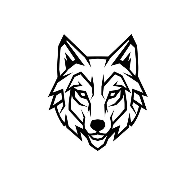 Silueta geométrica de la cabeza del lobo