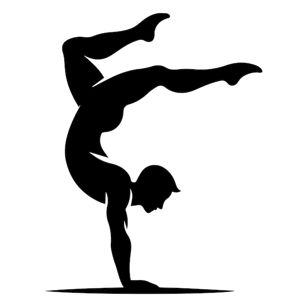 silueta de gimnasta de diseño plano