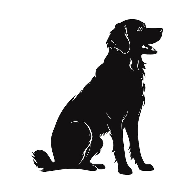 Vector silueta golden retriever vector del logotipo del perro negro