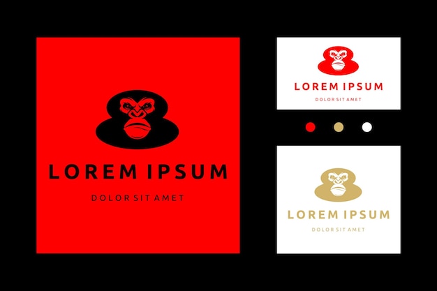 Silueta Gorila King Kong Mascota Icono Logo Vector Diseño Inspiración