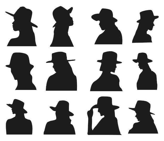 Silueta de gorra de calor femenina dibujada a mano