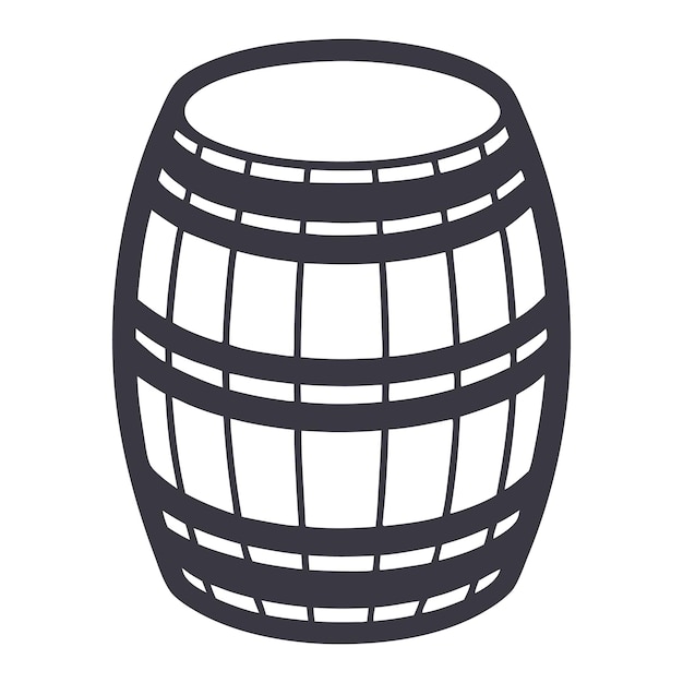 Silueta gráfica de barril de cerveza y arte vectorial de barril De cerveza aislado sobre un fondo blanco