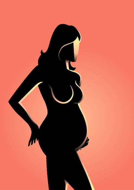 Vector silueta gráfica de una mujer embarazada