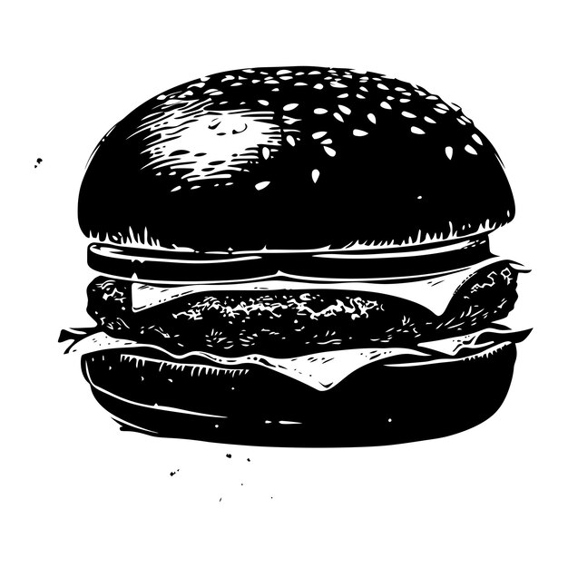 Vector silueta hamburguesa color negro sólo cuerpo completo cuerpo