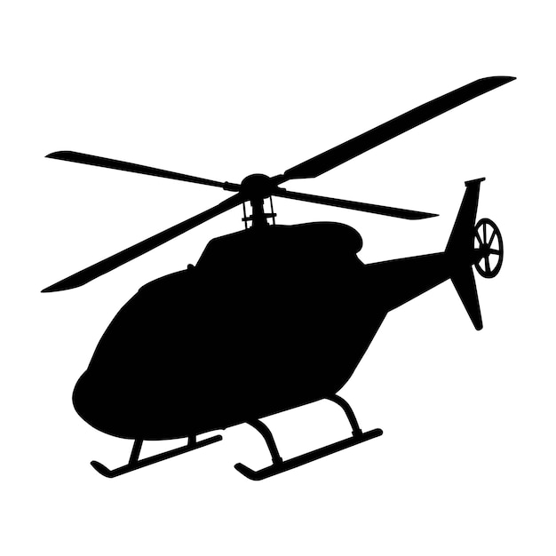 silueta de un helicóptero en blanco