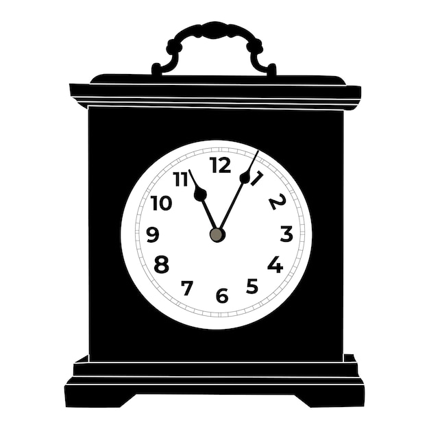 Silueta de una hermosa ilustración de reloj