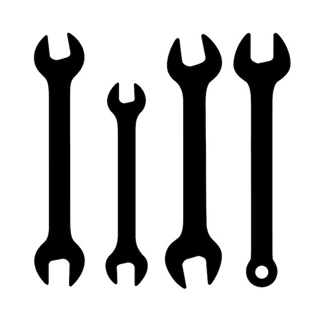 Silueta de una herramienta de llave inglesa Ilustración vectorial